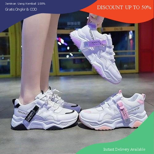 PVN Sepatu Cewek Wanita Kasual Olahraga Running Tinggi Import Premium Quality shoes Sport Trendy K-F