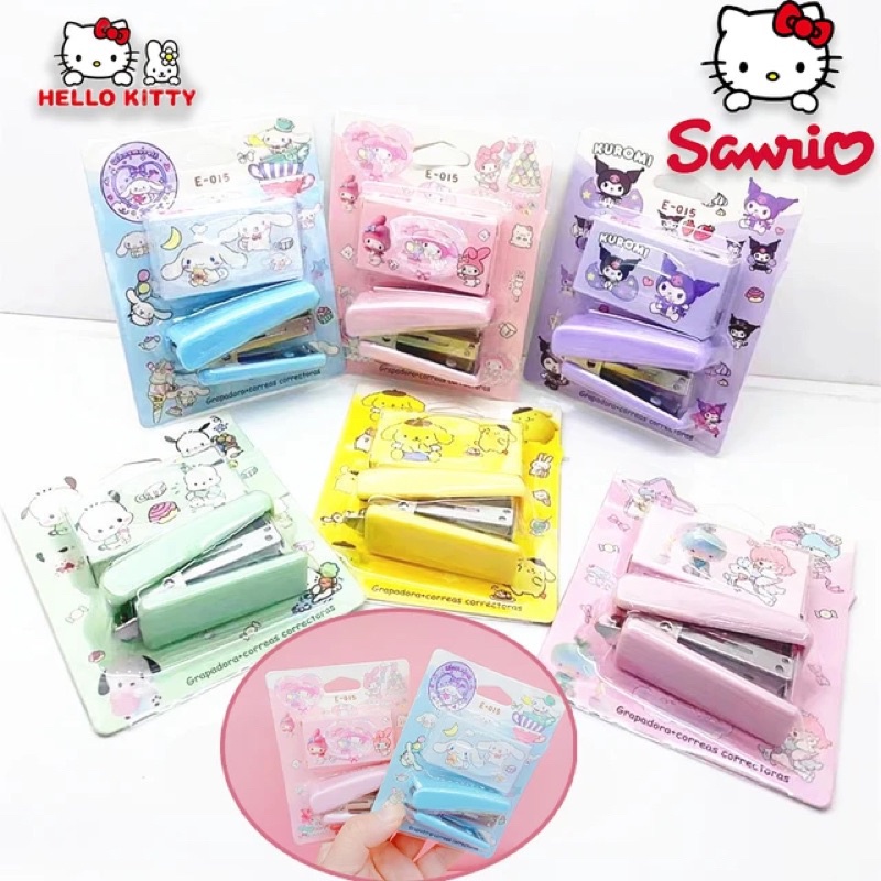 

sanrio theme cute stapler cekrekan sanrio staples mini stationary imut