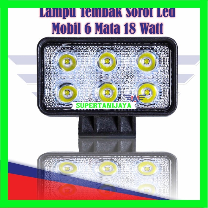 Lampu Tembak Sorot Led Mobil 6 Mata 18 Watt