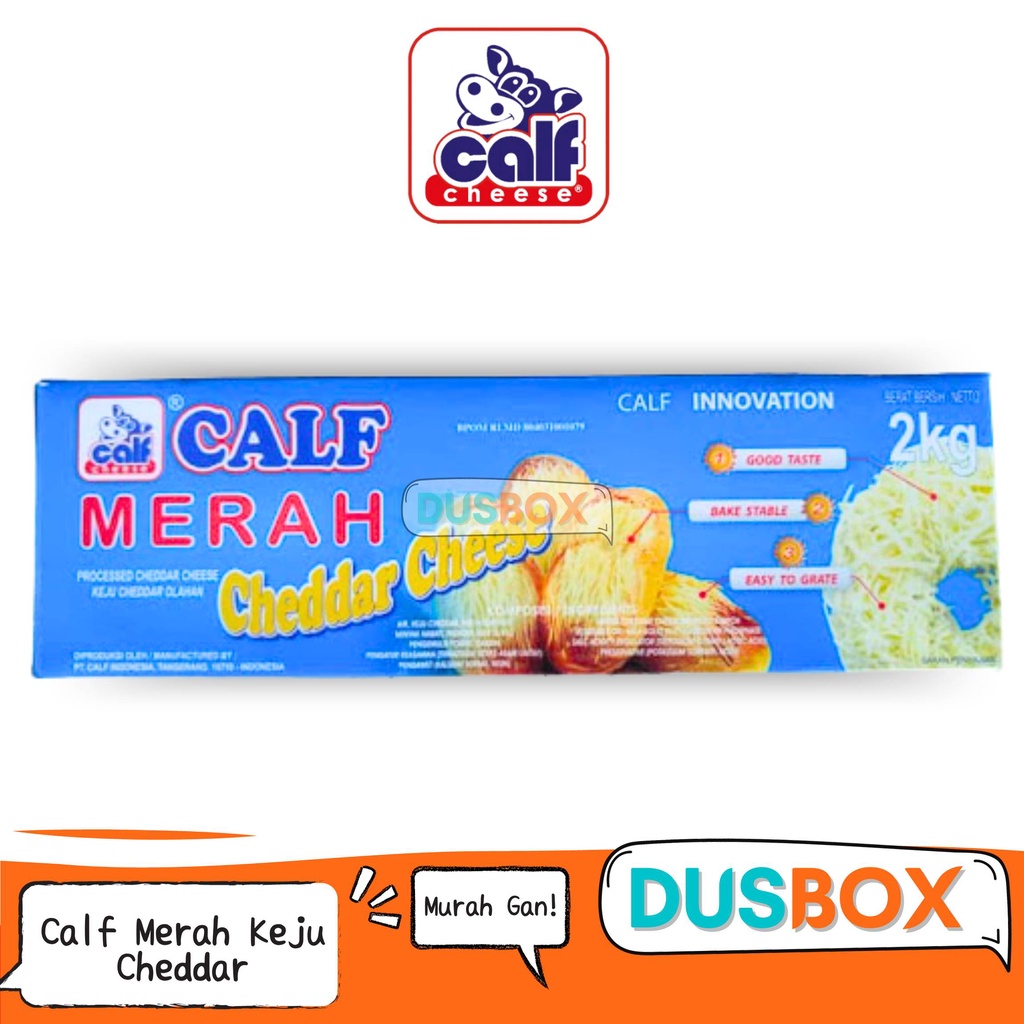 Calf Cheese / Cheddar / Keju Balok / Keju 2kg / Keju Kiloan /  Keju Cheddar 2kg / Calf / Calf Keju C