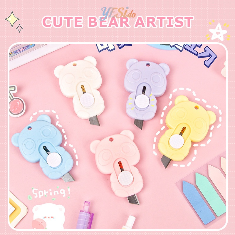 

COD✨ Pemotong seni beruang kecil yang lucu pemotong buatan tangan pemotong kertas pelajar membuka kotak artefak yang harus-YES