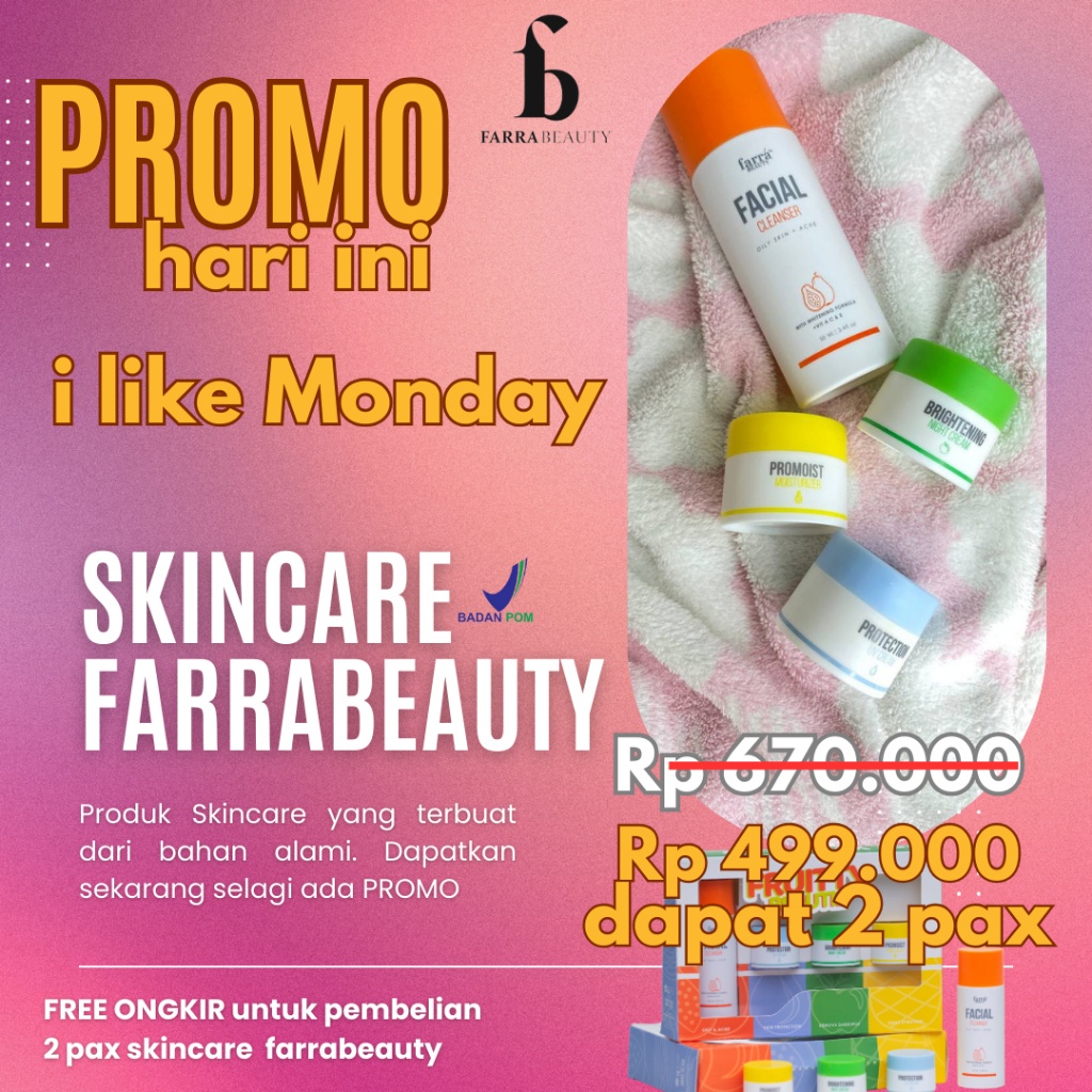 skincare farra beauty promo beli 2 SET skincare farrabeauty