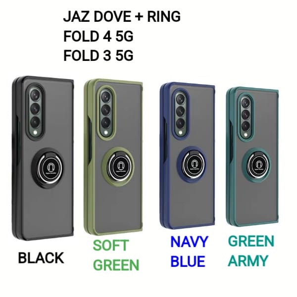 CASE HP/ Case Jaz Dove Samsung Galaxy Z FOLD 3 Z FOLD 4 5G + Ring Metal Holder Acrylic Soft Case Wit
