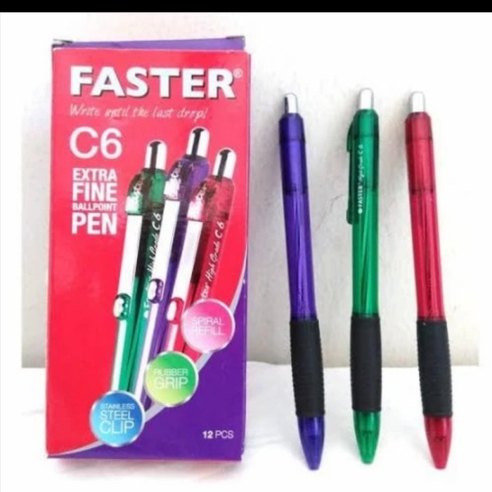 

PULPEN FASTER C6 1 LUSIN ISI 12 PCS HARGA - Biru