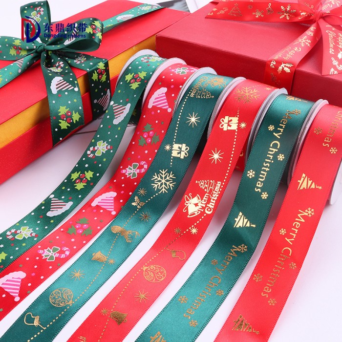 

Pita Natal Rol 25 yard Merry Christmas Ribbon Kado Natal Murah Grosir - 1cm MC Pth IJO