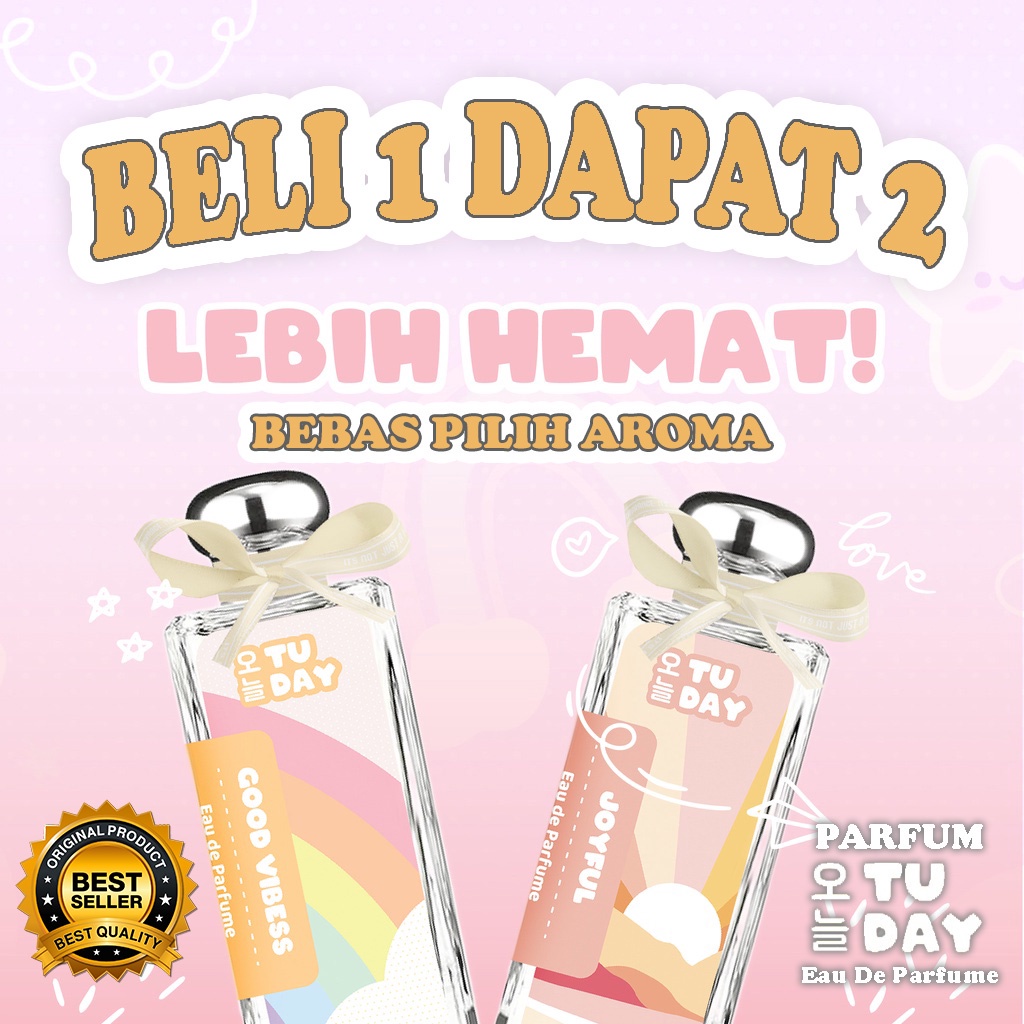 Aroma Surgawi - Promo Beli 1 Dapat 2 Parfum Tuday Viral Bebas Pilih Aroma / Tuday Parfume / Tuday Eau De Parfume Today Wangi Segar Tahan Lama Women