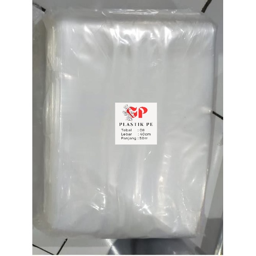 

GP Plastik Bungkus Ikan Plastik Roll PE Tebal 0.8 Micron Lebar 40cm Panjang 50m