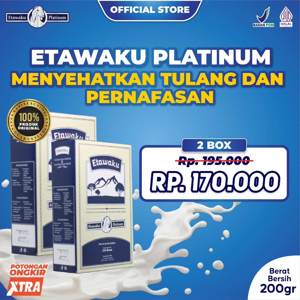 

Susu Kambing Etawaku Platinum Paket 2 Box - Mengobati Nyeri Sendi Tulang dan Sesak Nafas