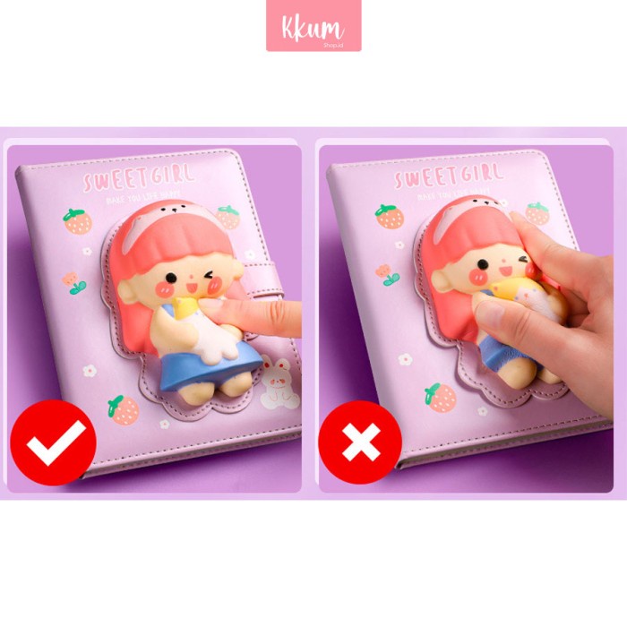 

Buku squishy book daily notebook/ Agenda buku catatan cute diary - Purple