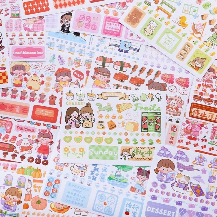 

Sticker Lucu Viral Mainan Anak Aesthetic Stiker Botol Buku Hp Diary Isi 50 Lembar