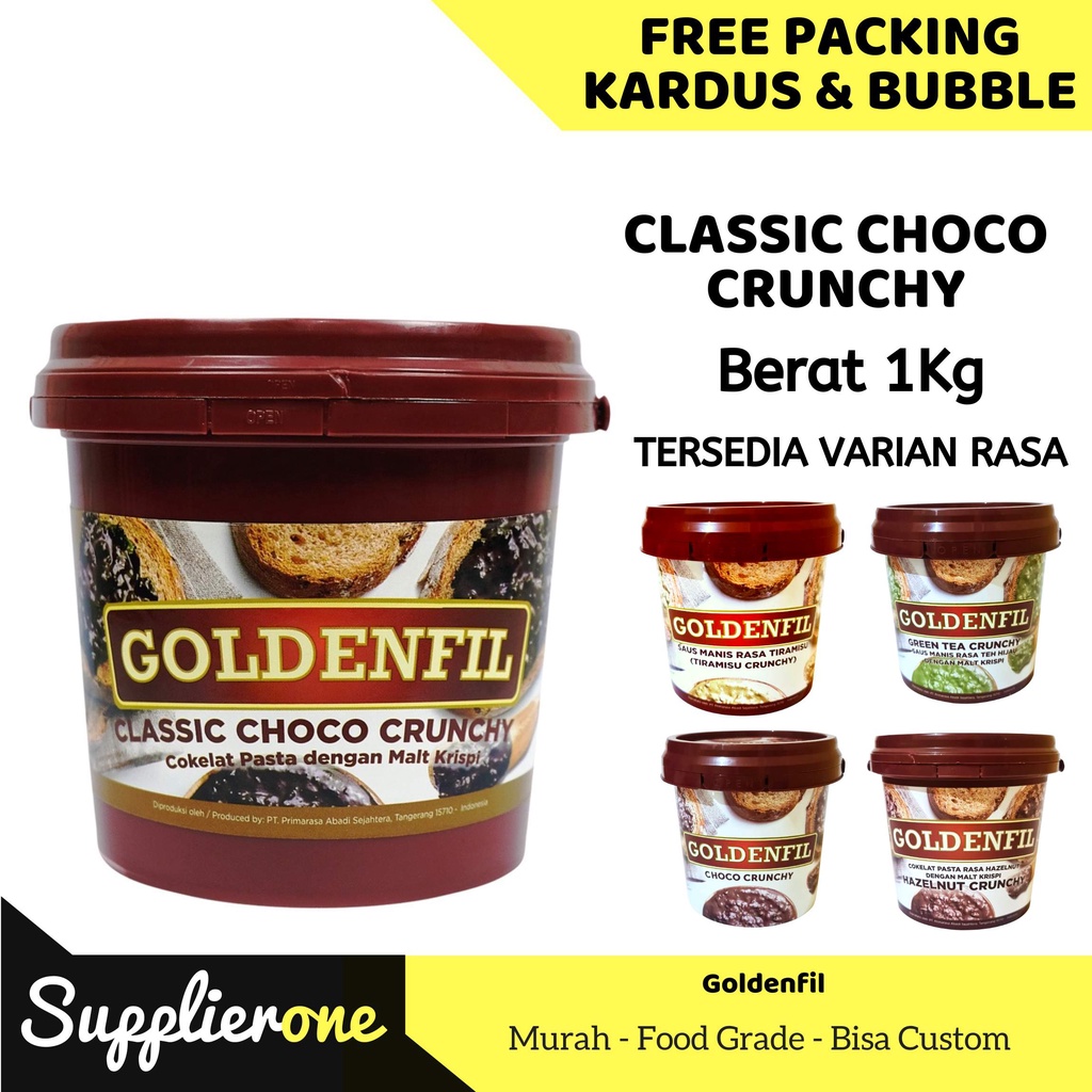 Goldenfil Classic Crunchy / Selai Roti Bakar / Toping Roti / Selai Roti / Selai Coklat /Olesan Roti