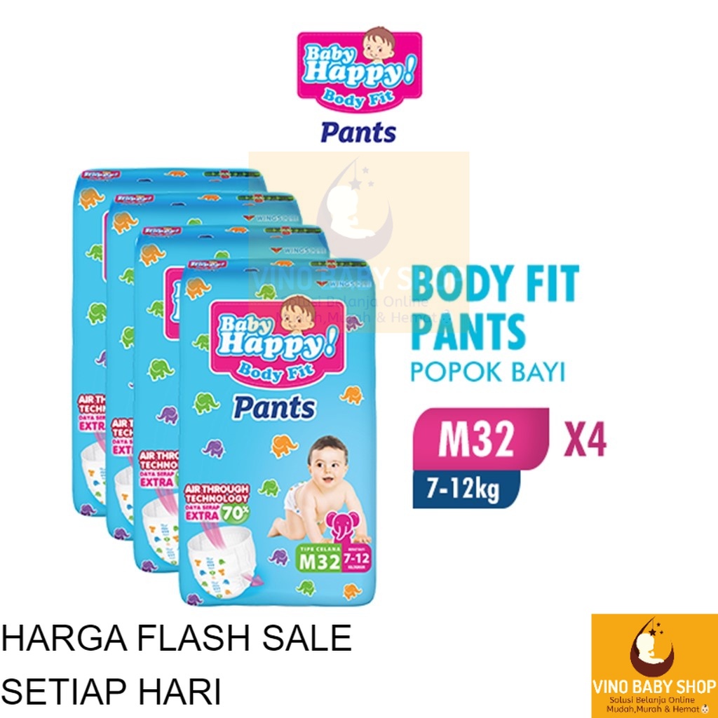 1 DUS Baby Happy Pants M32 Popok Bayi Celana