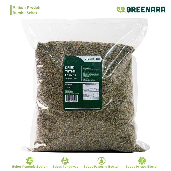 

[KUALITAS PREMIUM] Greenara Dried Thyme Leaves 1Kg / Daun Thyme Kering Terjangkau