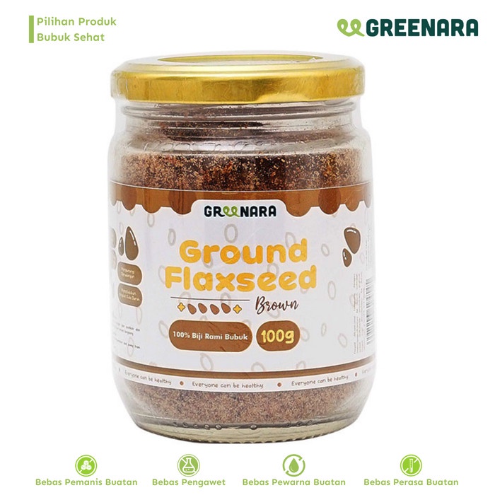 

[KUALITAS TERBAIK] Bubuk Biji Rami Coklat 100gr / Ground Brown Flaxseed Termuarah