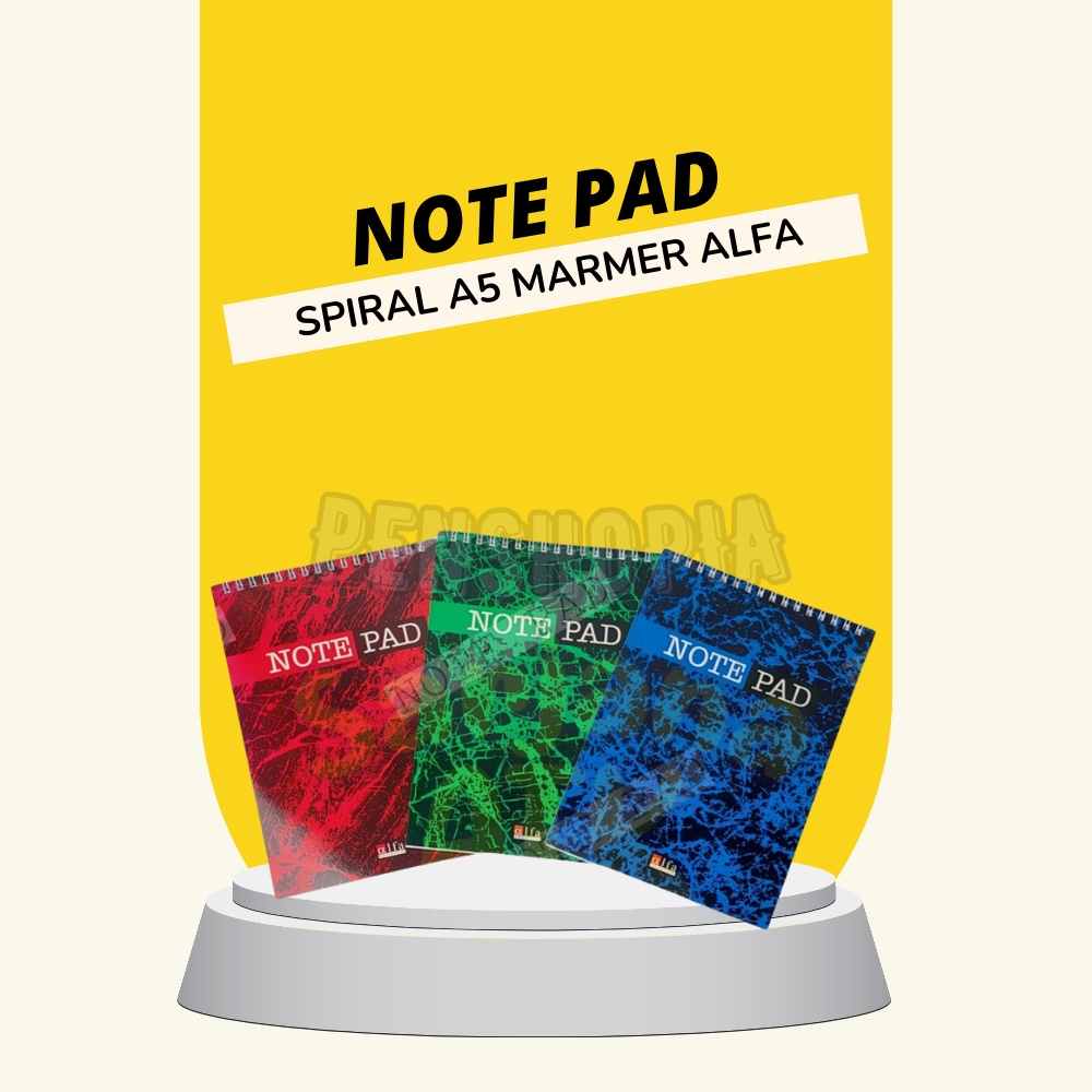 

Note Pad / Block Note / Blok Note / Notes Spiral A5 Marmer Alfa