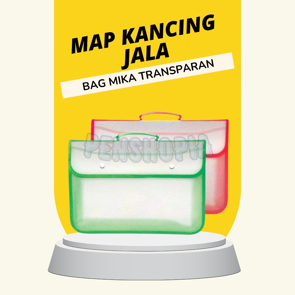 

Map Kancing Jala 2 Kancing / Map Kancing Plastik / School Bag Folio / Brief Bag Mika Transparan