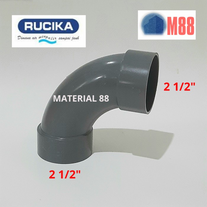 RUCIKA Long Elbow 2 1/2 inch D - Large Radius Elbow Keni 2.5 2,5 Pipa PVC