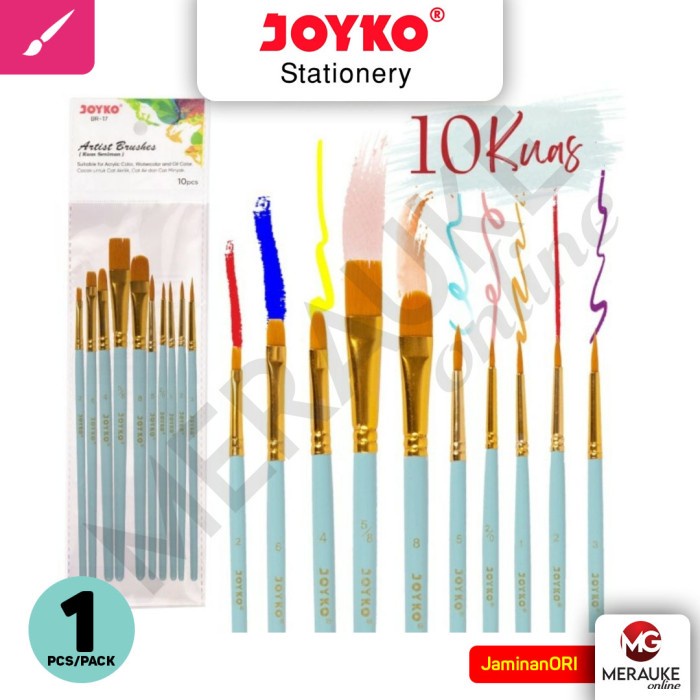 

Kuas Lukis JOYKO Set BR-17 (1 Set Isi 10)