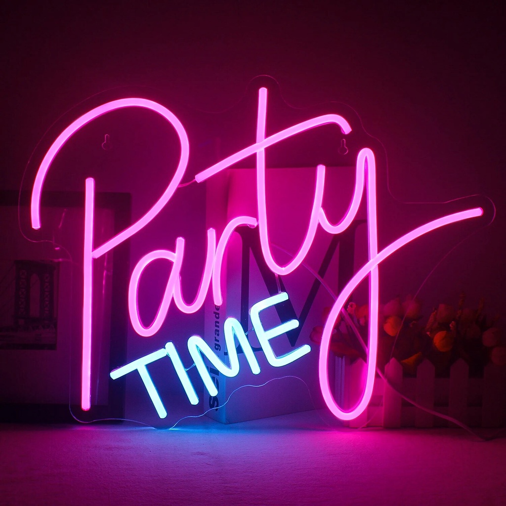 Party Time Lighting Neon Sign LED For Birthdays Weddings Club of Various Festivals Indoor and Outdoo