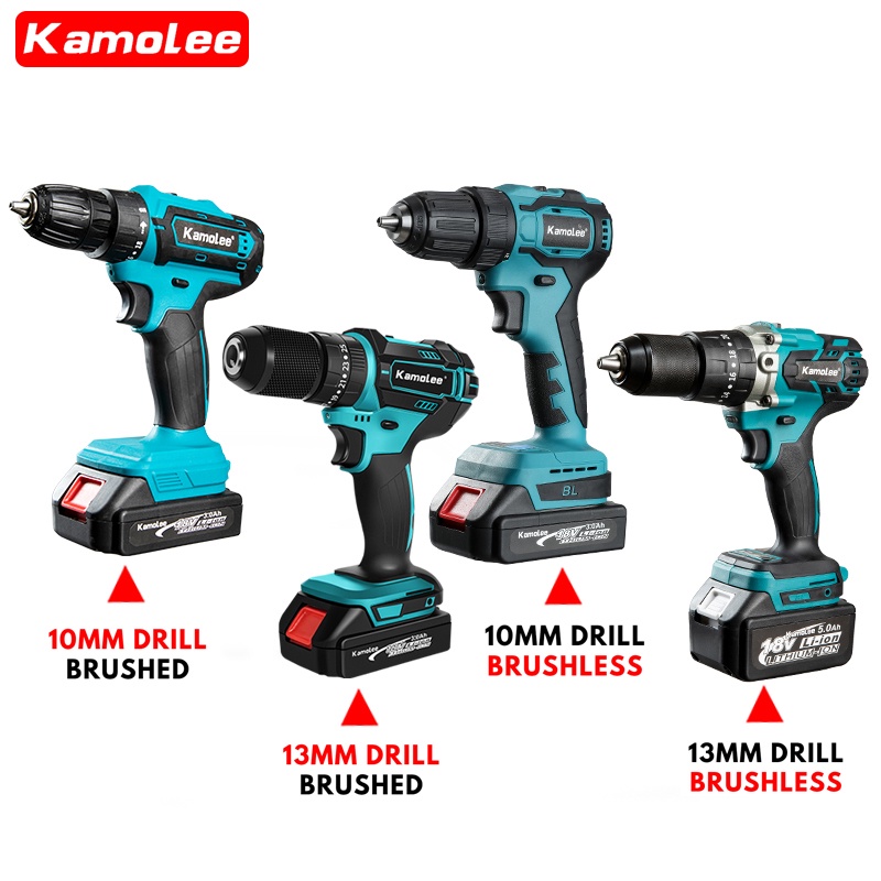 Kamolee DDF485 Bor Listrik Torsi Maksimum 450N.m Brushless Isi Ulang 10mm/13mm Pengemudi Dampak Bor 
