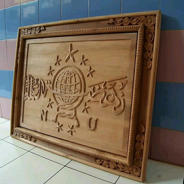 KALIGRAFI DINDING NU NAHDLATUL ULAMA UKIR JATI KLASIK MEWAH FURNITURE