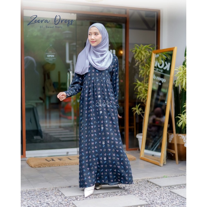 PO Limited Zeera Dress Gamis Dewasa By Olea - Navy, XS