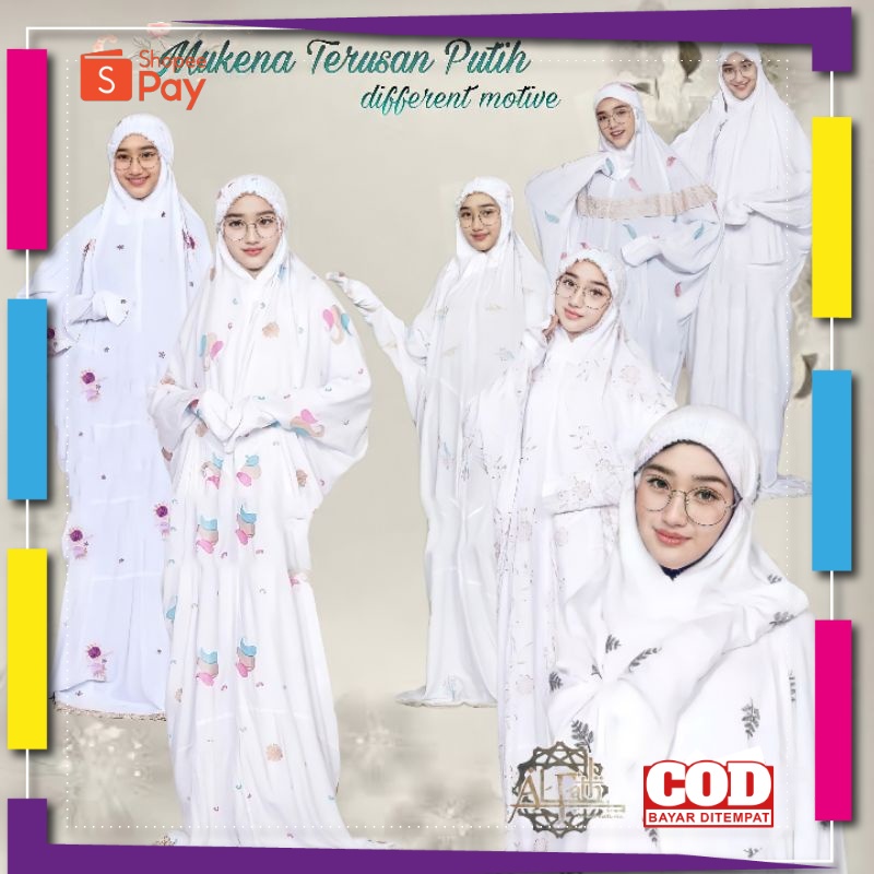 RAMADHAN SALE // Mukena Terusan Dewasa Putih Mukenah Lajuran Bordir Mukena Langsungan Jumbo terbaru 