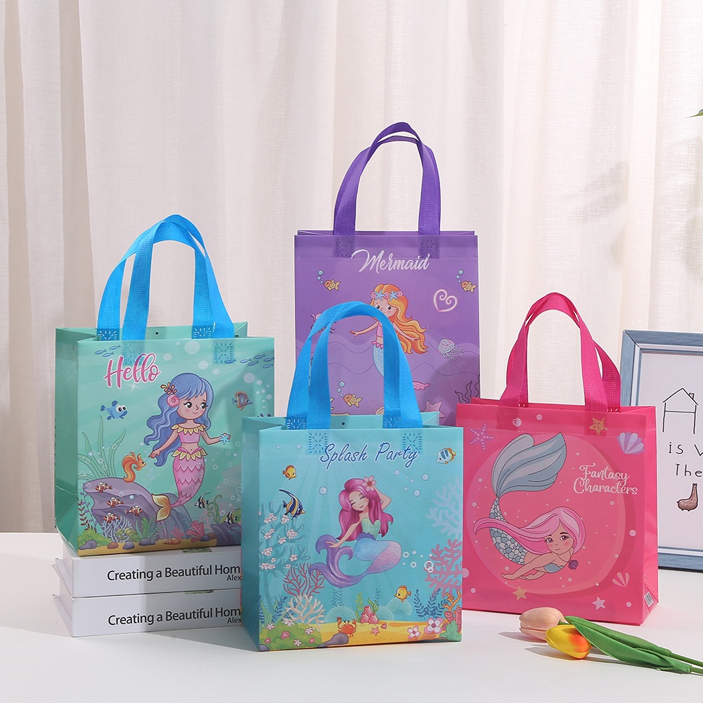 

(Shopping) Goodie bag Besar snack anak ulang tahun mermaid / kantong tas ulang tahun anak