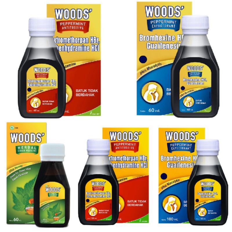 Woods Batuk Berdahak 100ml / 60ml / Woods Batuk Tidak Berdahak 100ml / 60ml / IM