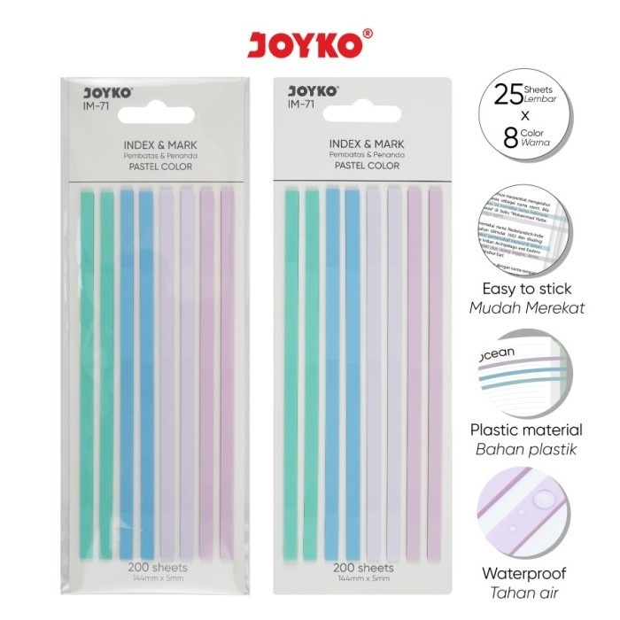 

Index & Mark Pembatas Penanda Plastik Joyko IM-71 Pastel Color