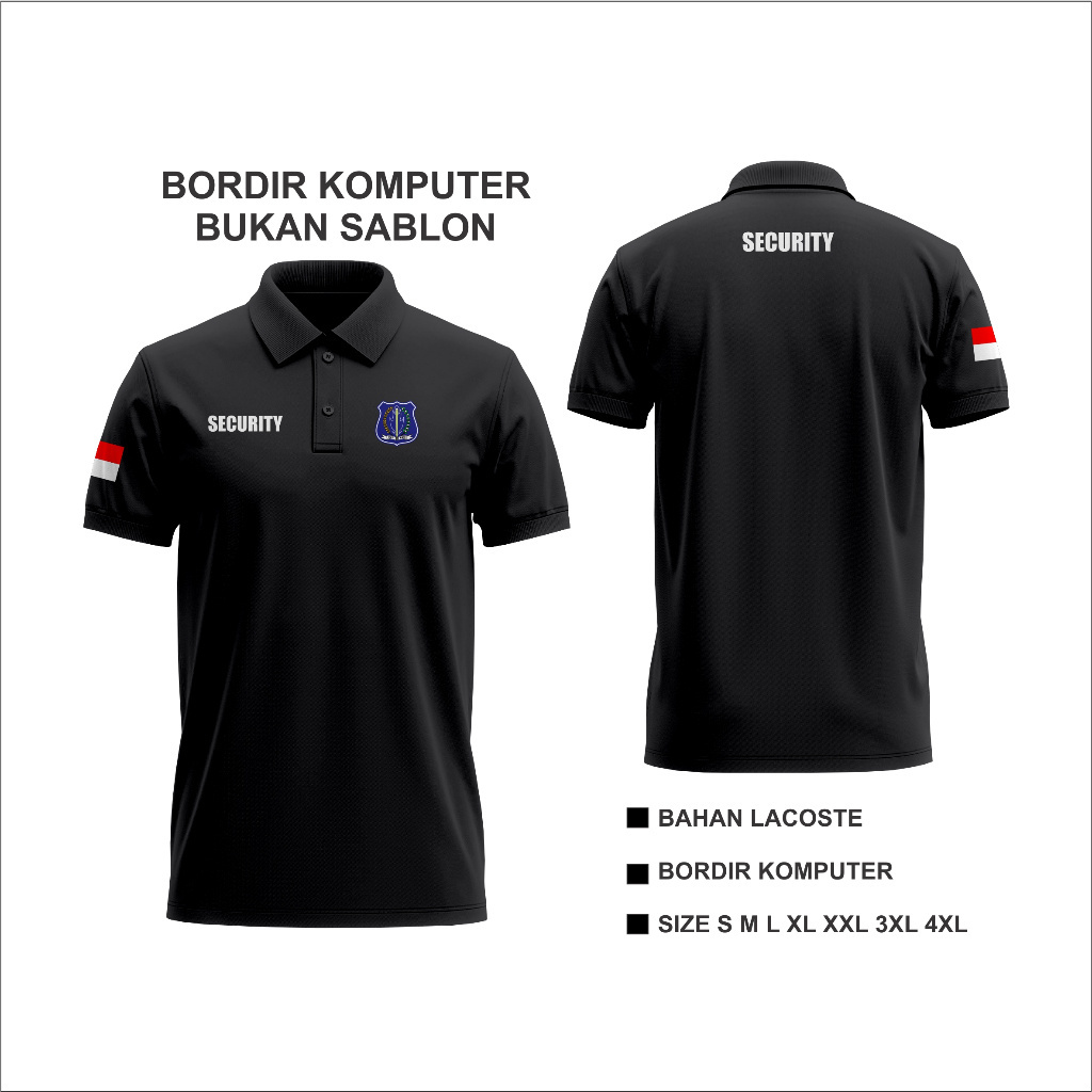 Kaos Polo Bordir Baju Security Bordir Kaos Security Polo Security Bordir / Kemeja Security Bordir 2 