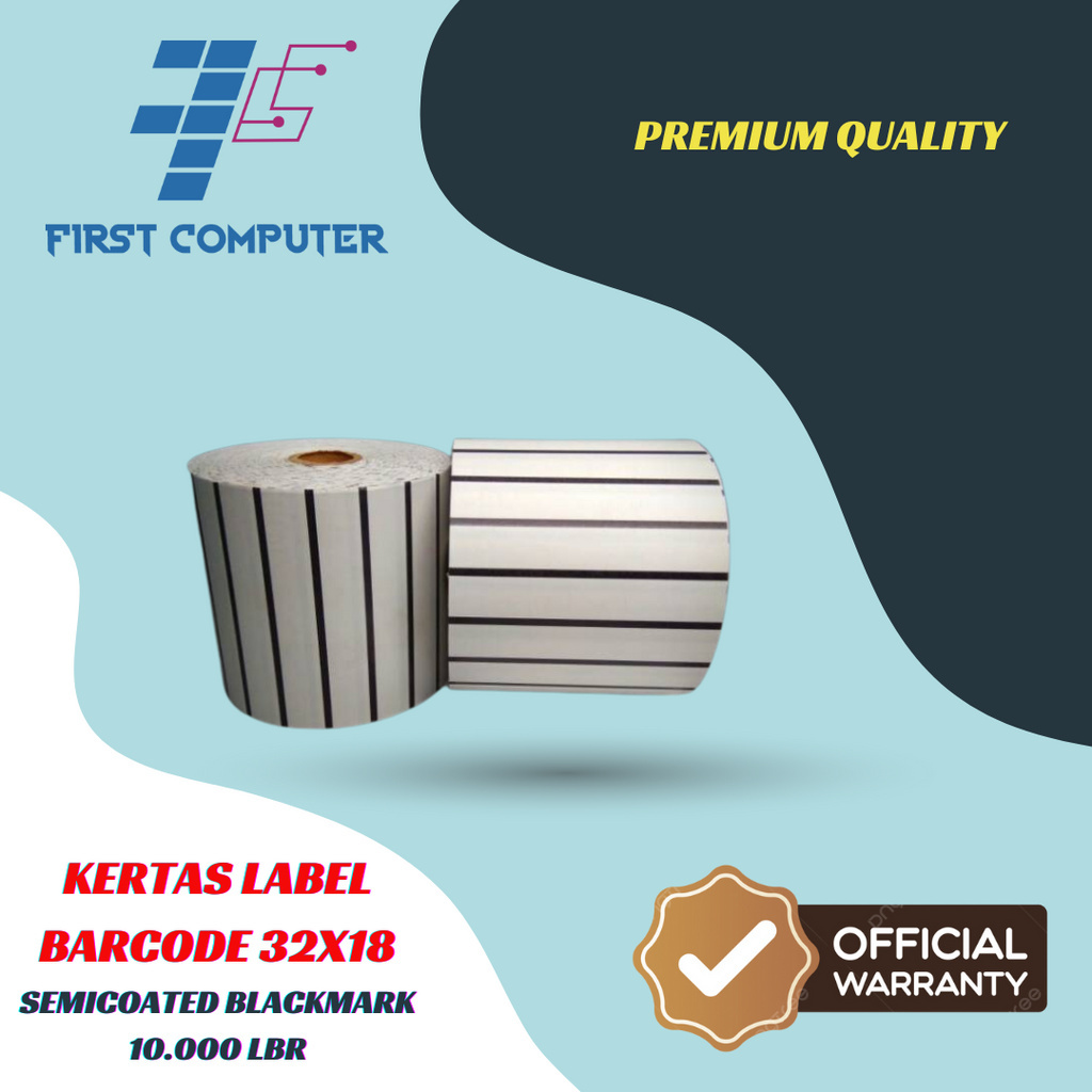 

Label Barcode Black Mark Semicoated 32X18mm 3Line Baris
