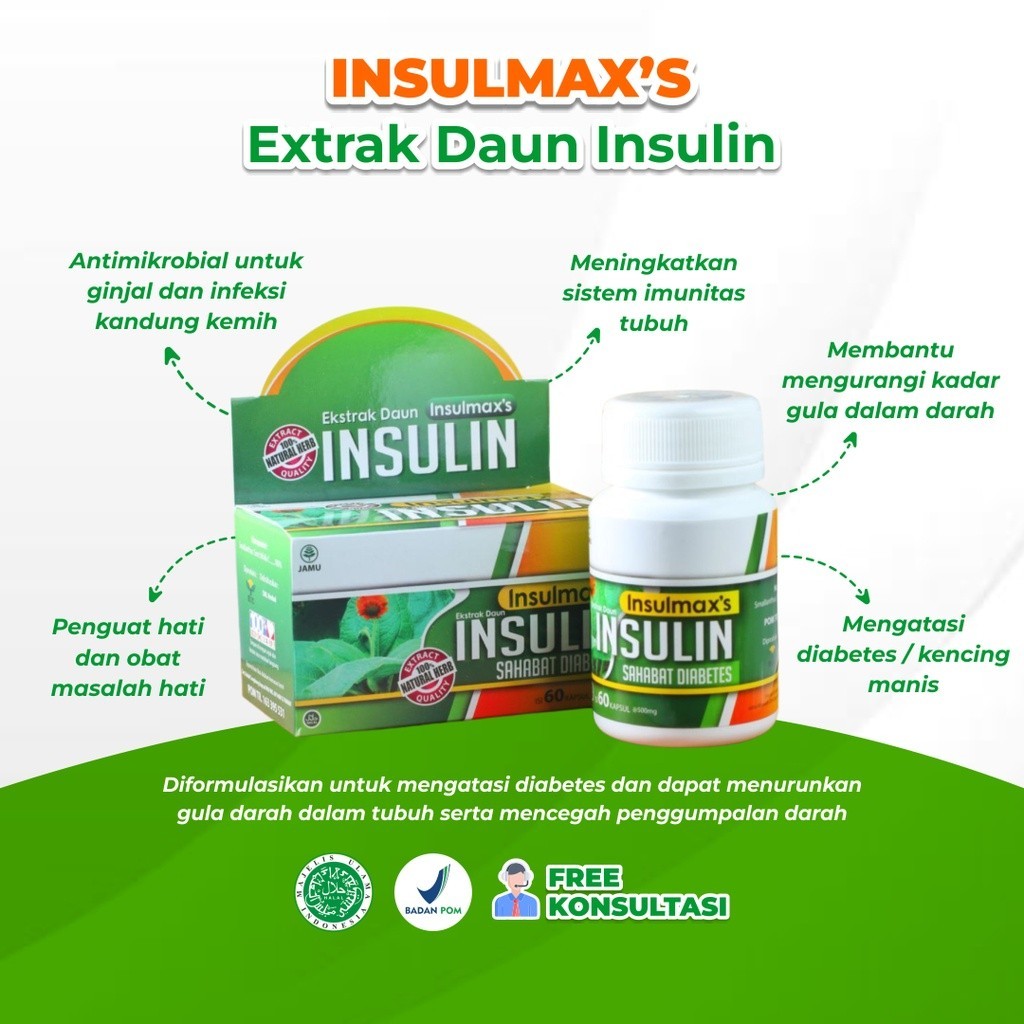 

Kapsul Insulmax's Darusyifa Obat Herbal Alami Atasi Diabetes Deabetes Diabet Militus Gula Darah Tinggi Kering Basah Kencing Manis Antimikrobial Ginjal Infeksi Inpeksi Kandung Kemih Peningkat Imun Imunitas Booster Boster 100% Asli Daun Insulin Resmi BPOM