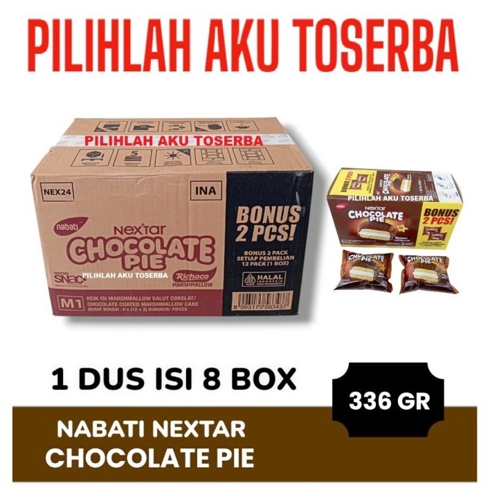 

Nabati NEXTAR CHOCOLATE PIE Marshmallow - ( HARGA 1 DUS )