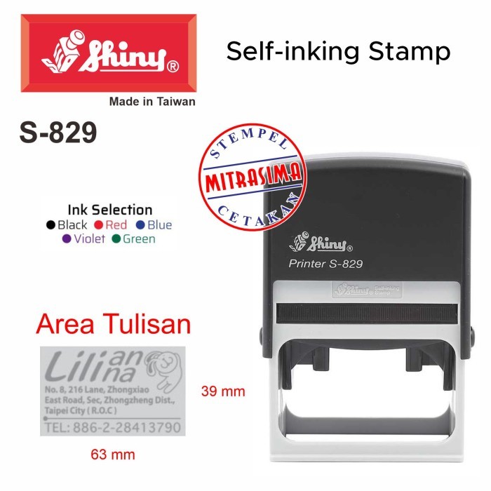 

Stempel Shiny S-829 Shiny bentuk persegi S829Tipe S 829 - Bodinya saja