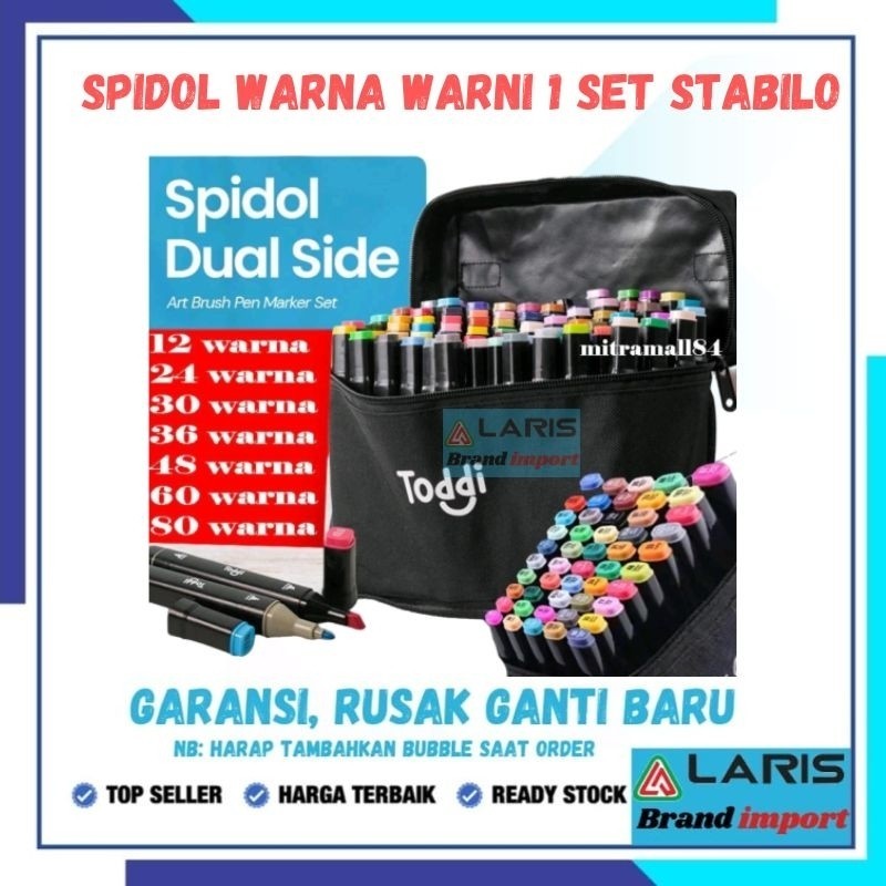 

Spidol Warna Warni 1 Set Stabilo 12-80 Warna Dual Side Fine Art Brush Pen Animation Marker Set