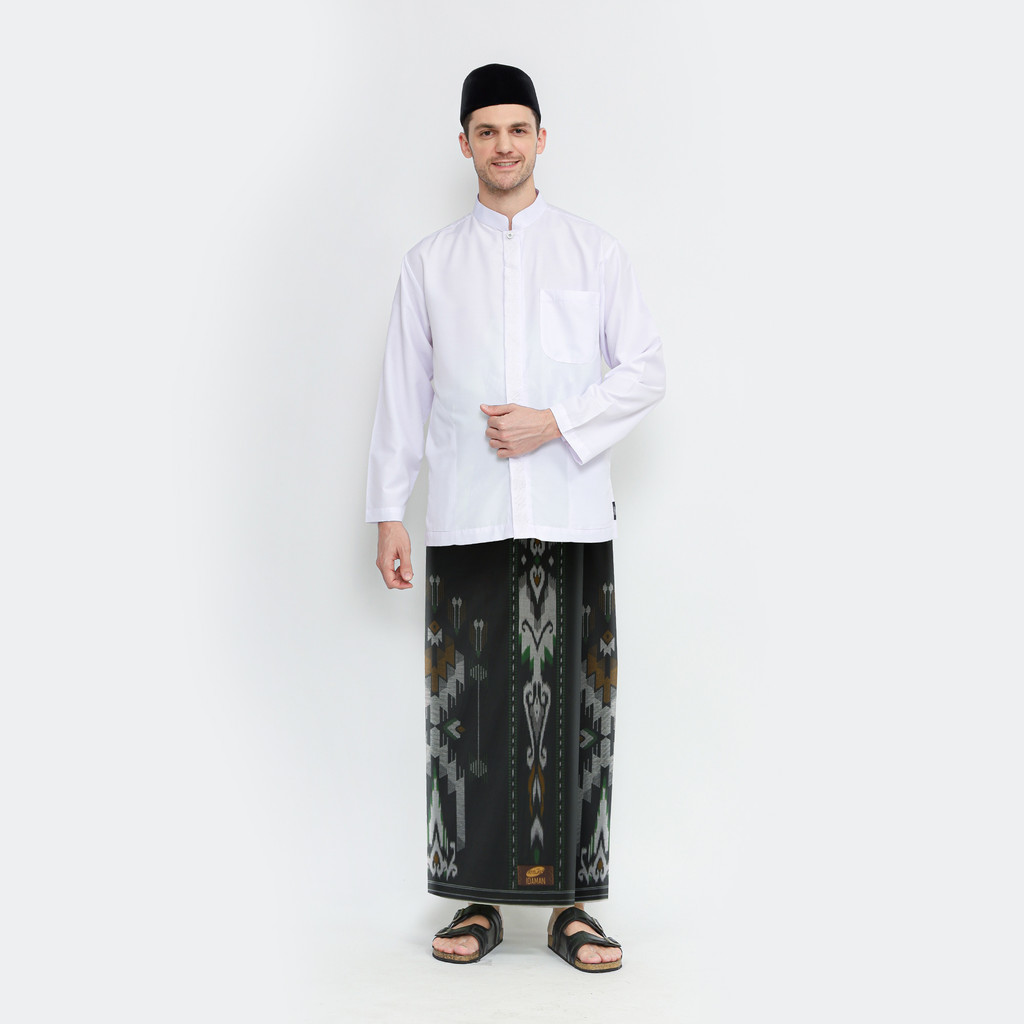 Sarung ATLAS Idaman 555 Harmoni Motif BHS SID Hitam Hijau
