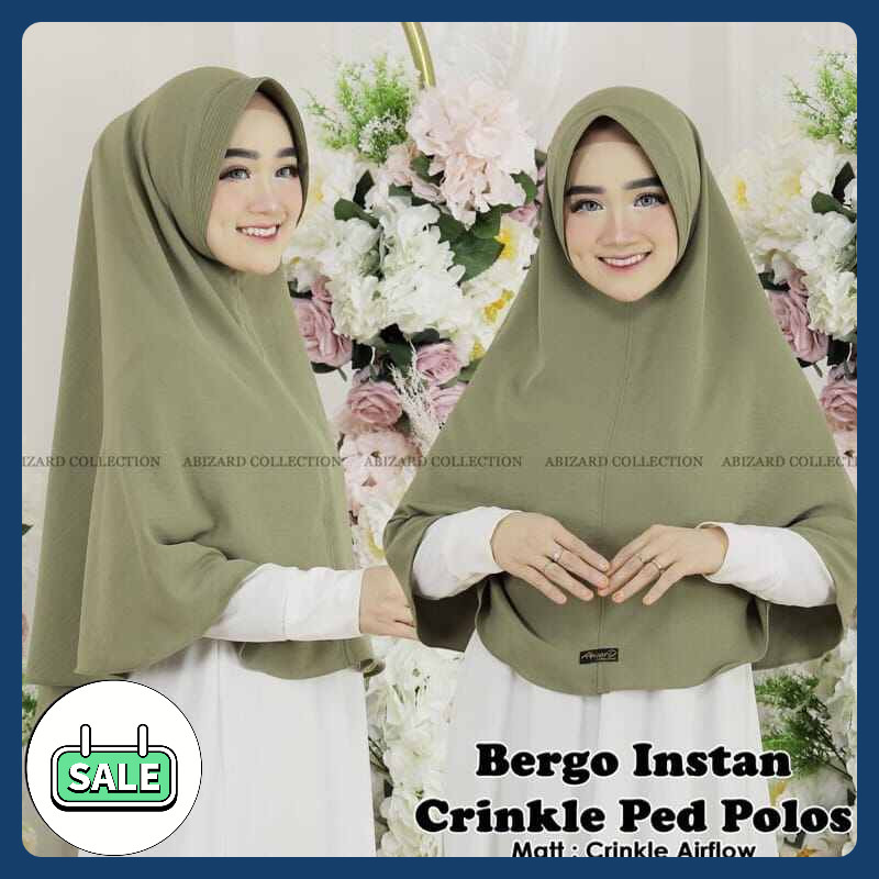 Hijab Bergo Instan Tanpa Tali/Crincle Ped
