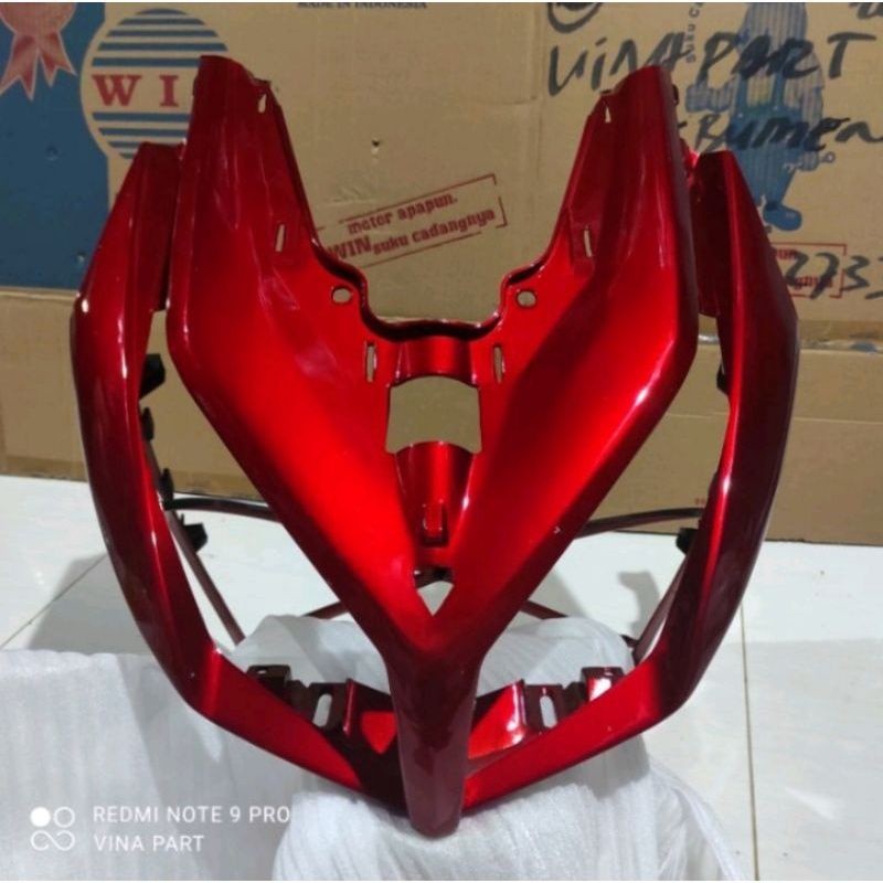 cover front tameng panel body lampu depan vario techno 110 karbu merah maroon