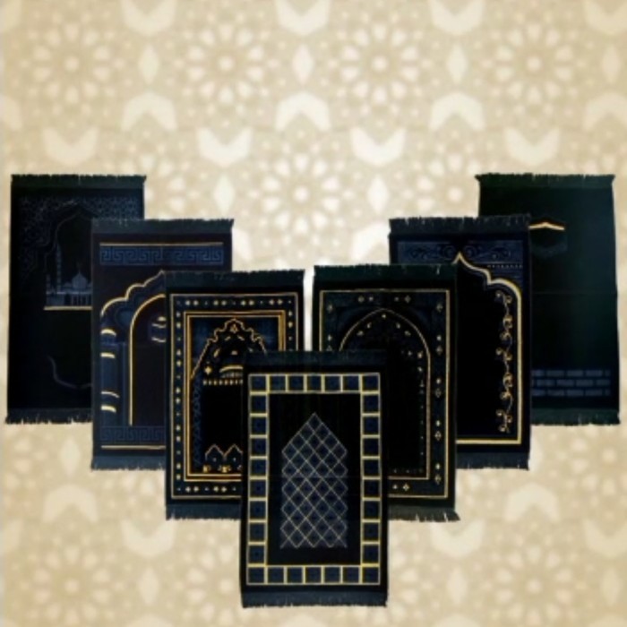 Sajadah Turkey Tebal Hitam / Sajadah Turki Hitam / Sajadah Besar Hitam - Random