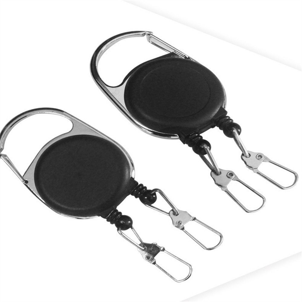 

Double Headed Retractable Keychain Creative Keyring Badge Reels ID Card Holder Unique Anti Lost Easy To Pull Buckle Keychain