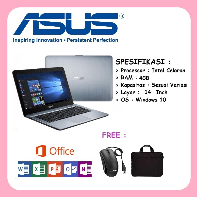 Laptop ASUS VIVOBOOK X441MA X441M [INTEL N4000] RAM 8GB WIN10