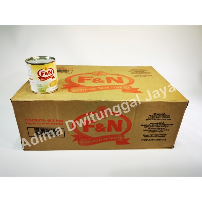 

Susu / Susu Kental Manis / Sweetened Dairy Milk F&N 48x390 gr - Karton