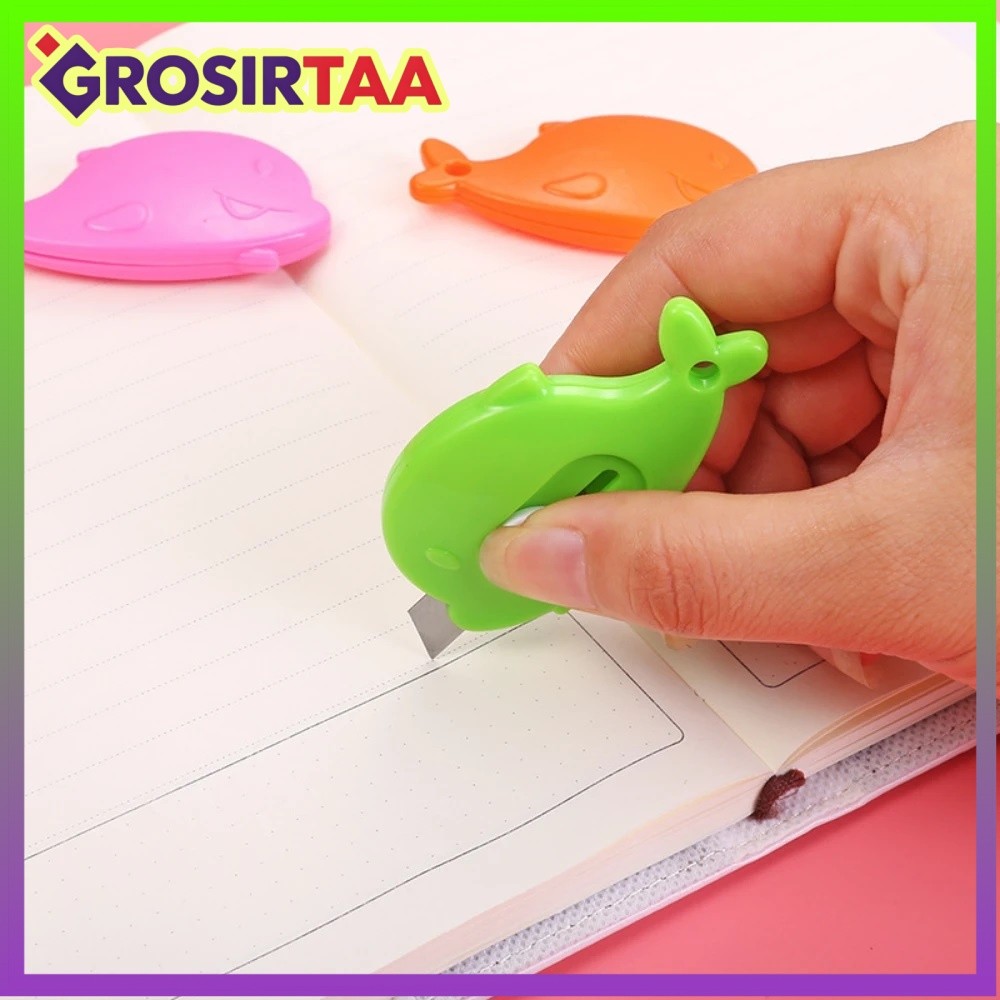 

COD MAKASSAR Makassar Pisau Cutter Mini Model Awan & Dolphin Alat Bantu Potong Kertas Plastik Unboxing Paket Perlengkapan ATK Sekolah Travel Size Cloud Shape Sliding Knife Kater Kecil Lucu Cuter GROSIRTAA
