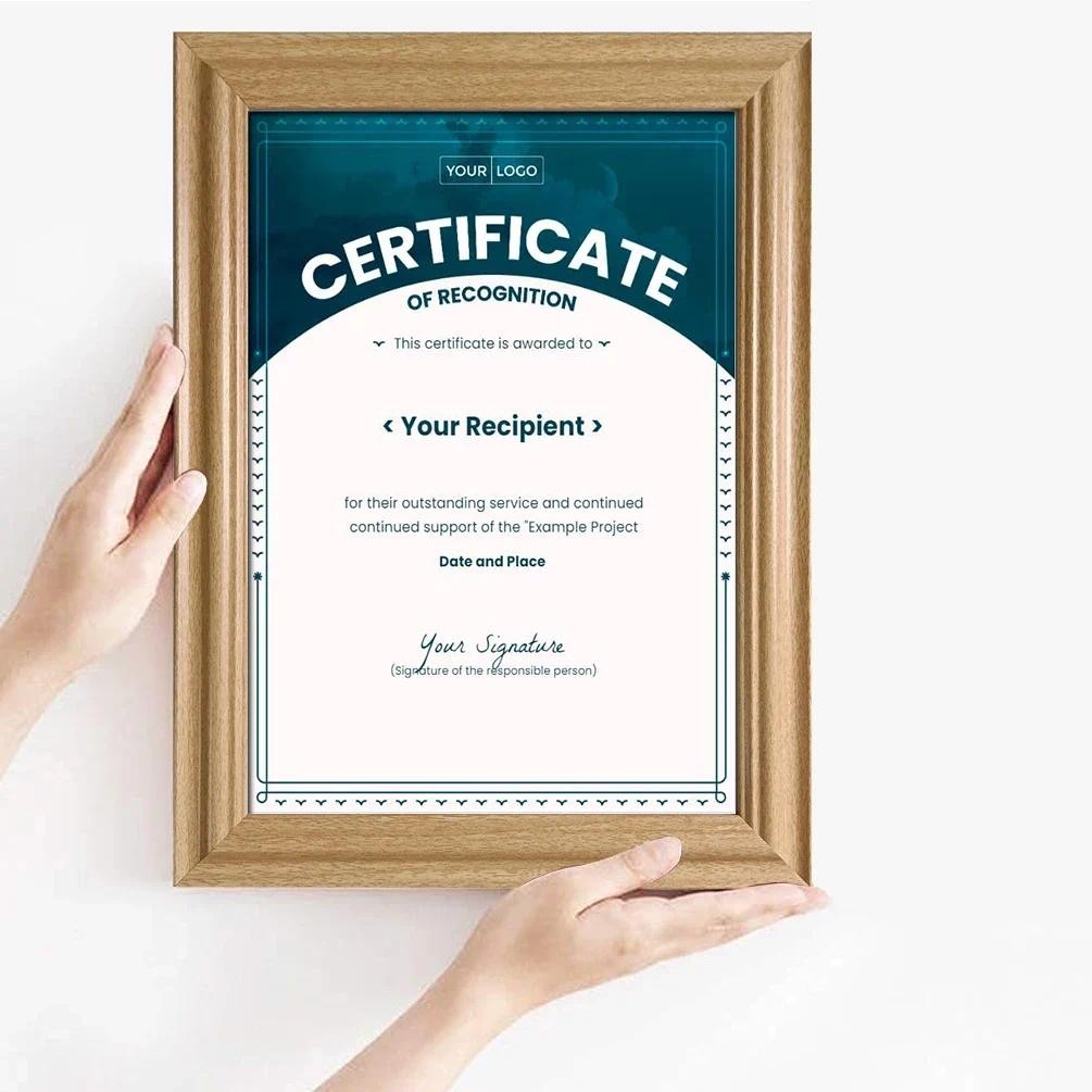 2PC/set A4 8x12inch Burlywood Document Frame Wood Student Honor Certificate Photos Frame 21x29.7CM P
