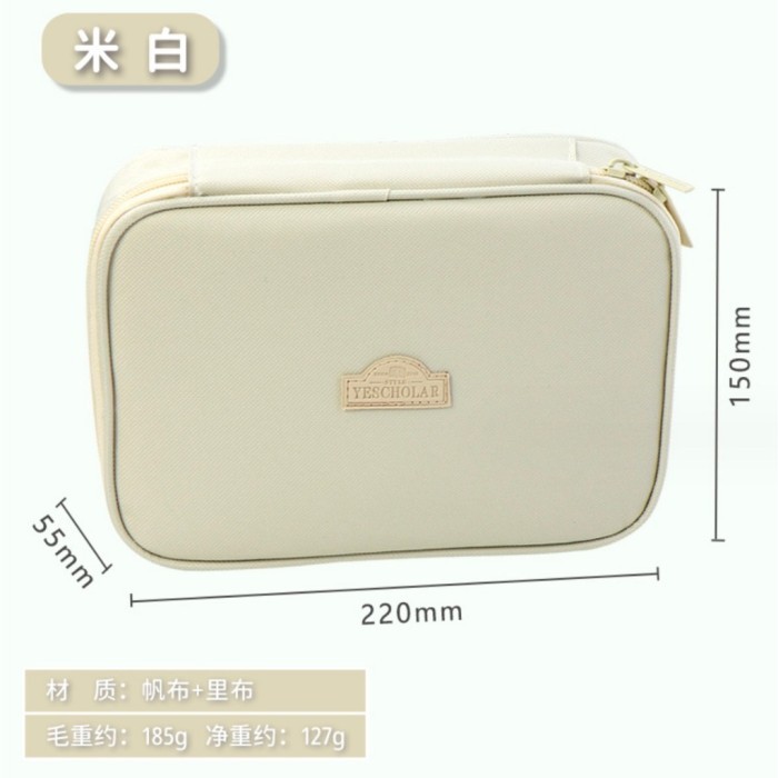 

Tempat pensil karakter pencil case box pensil viral korea organizer box pencil multifungsi - Krem