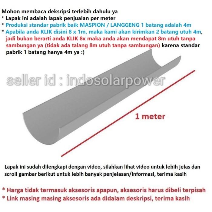[[BEST SELLER]]Promo MASPION per 1 meter PVC 6" 6 inch talang air hujan atap genting rumah