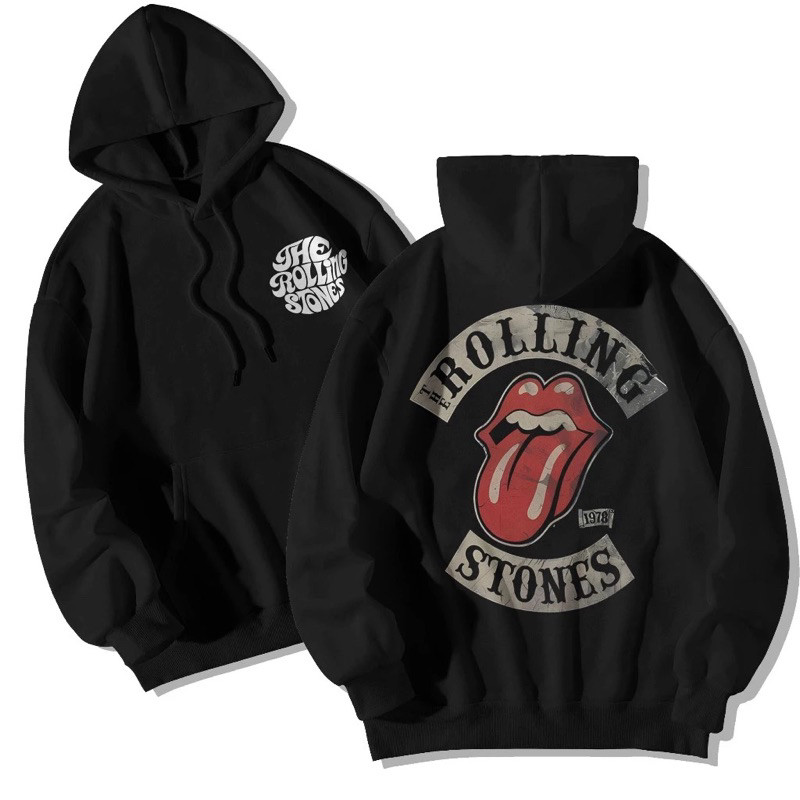 Hoodie Jmpper Sablon THE ROLLING STONE Unisex Pria Wanita Hoodie  Distro