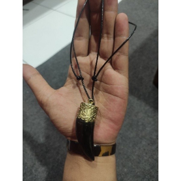 KALUNG FOSIL AKAR HITAM MODEL TARING VARIASI PERAK