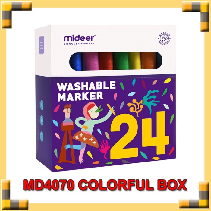 

Mideer Washable Marker COLORFUL BOX Spidol Bisa Dihapus isi 12 dan 24 - MD4069 = 12PCS
